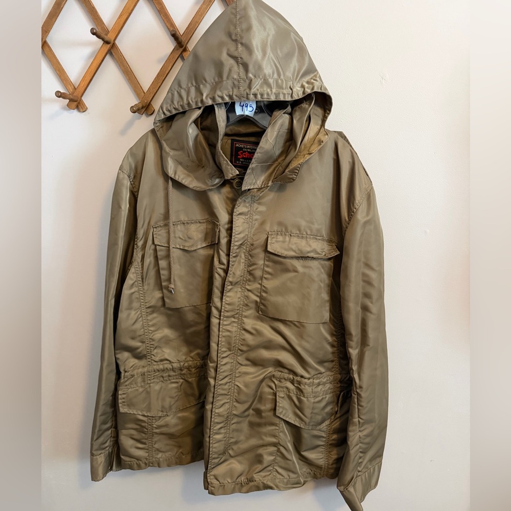 Schott NYC Olive Green Military Field Jacket 2XL